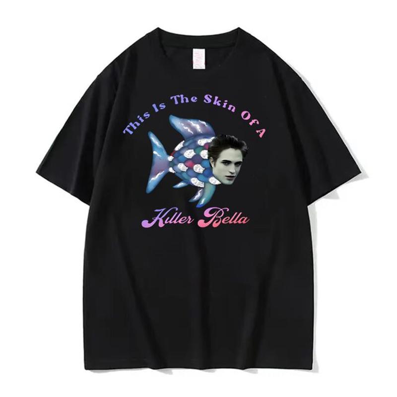 

Twilight New Style Polyester Tee Killer Bella Meme T Shirt Rainbow Fish Funny Shirts Casual Short Sleeve Streetwear Graphic Top S