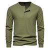 Waffle Henley T-Shirt Men Long Sleeve Basic Breathable Men's Tops Tee Shirts New Autumn Casual Solid Color Button T Shirts