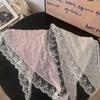 Multicolor Lace Hair Scarf French Pastoral Style Crochet Triangle Headscarf  Spring Outing