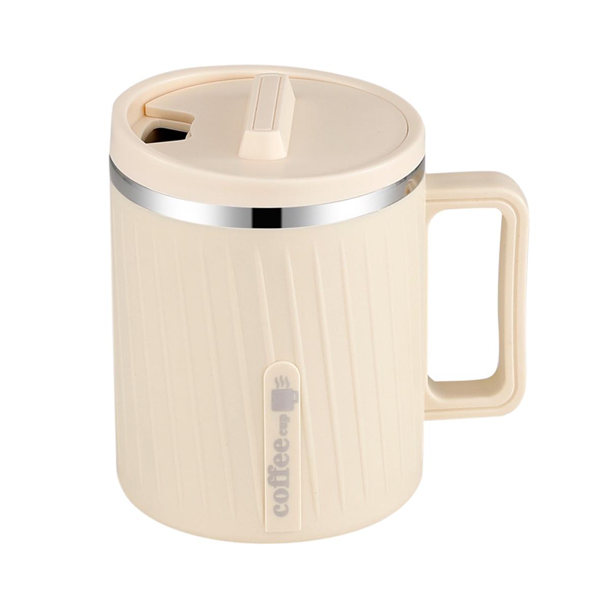 

500 мл Портативная Изолированная Кружка для Кофе с Ручкой Герметичная Двухслойная Чашка для Воды Большая Вместимость Кружка для Кофе из Нержавеющей Стали 304 401-500ml