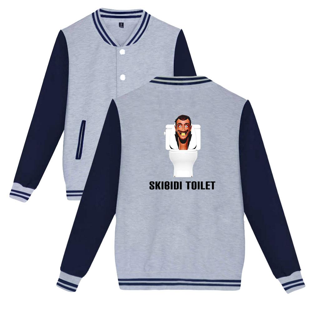 Unisex Fashion for Fans of Skibidi Toilet Anime Printed Baseball Sweatshirt Women Men Outdoor Sport Jackets