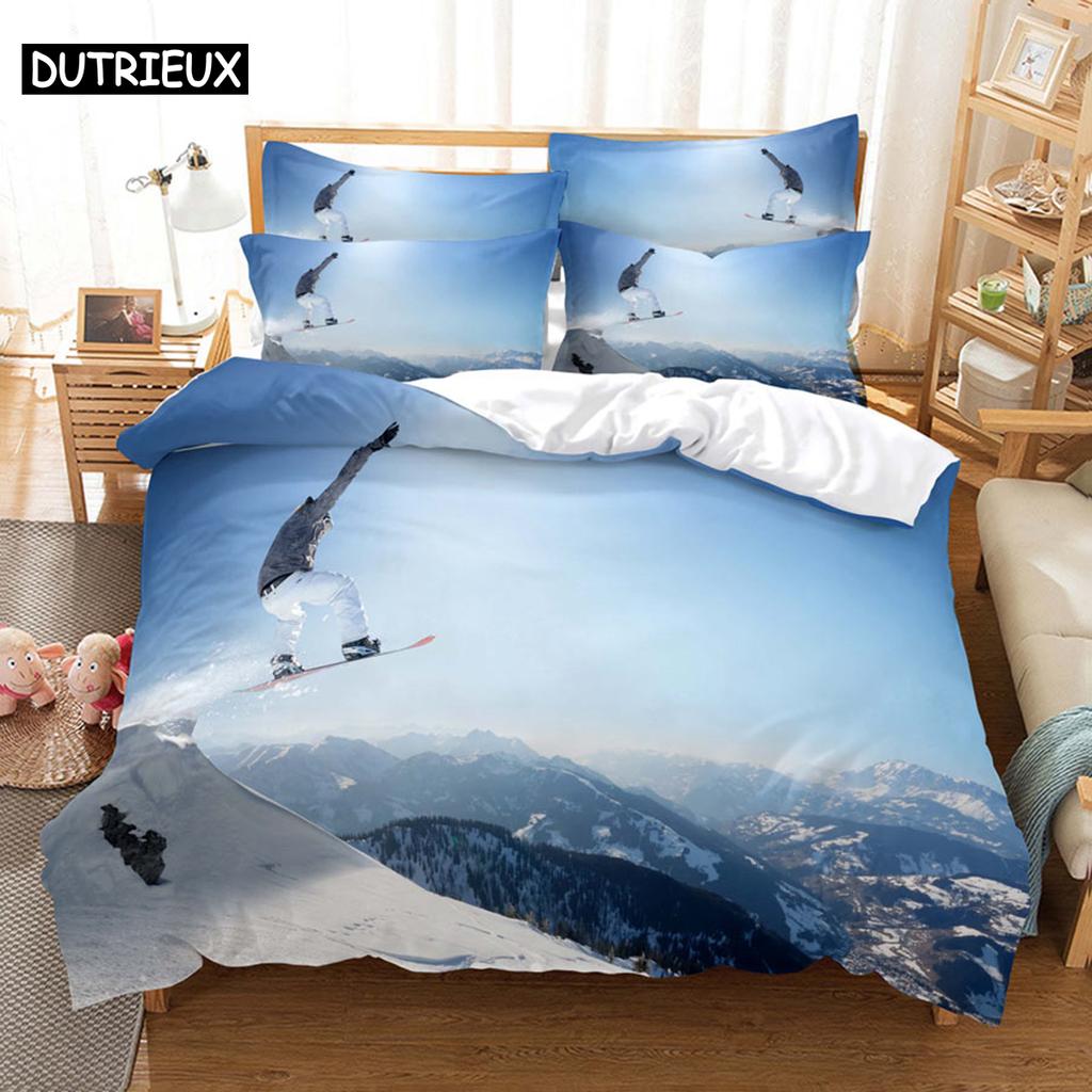 Komplettes Bettbezug-Set mit Kissenbezug - King, Doppel, Queen, Twin, Einzel, Full Größen für Kinder und Erwachsene, 3D Landschaftsdesign