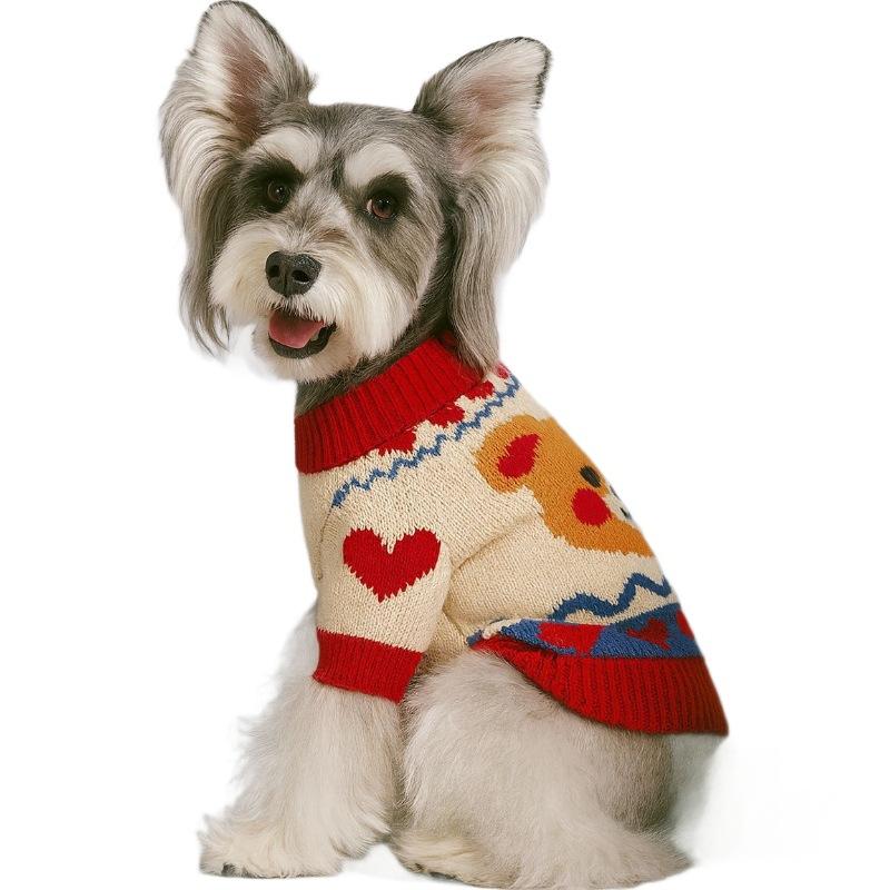 Autumn and Winter Warm and Comfortable Dog Sweater Clothes Pet Cat Clothing Flower Sweater Collection