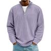 Cord-Sweatshirts Herren Herbst Einfarbig Langarm Kleidung Herren Lässig Locker Reißverschlusskragen T-Shirts Mann Oberbekleidung