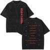 Camiseta Lavada com Logo do Álbum de Música Pop da Cantora Beyonce Camisetas Cowboy Carter Masculinas Vintage Oversized Camisetas Casuais de Algodão