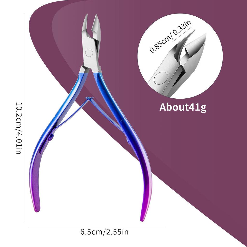 D501 Stainless Steel Cuticle Nipper & Hangnail Remover Set - Gray Manicure Tool