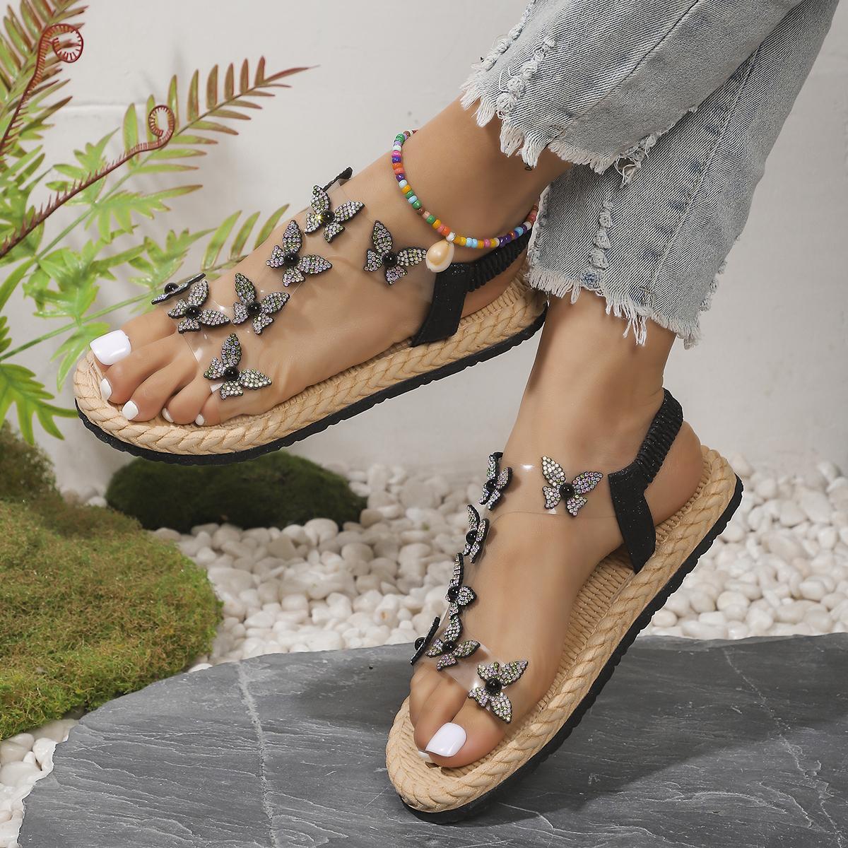 

Fashion Summer Fashion Trend Women Sandals Comfortable Casual Woman Shoes Lightweight Slip on Anti-slip Beach Sandals Sandalias De Mujer 35 чёрный