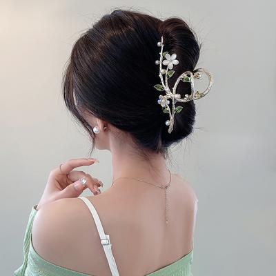 Blumenast Haaraccessoires für Frauen Haarspangen mit Öltropfen und Metallhaarspangen