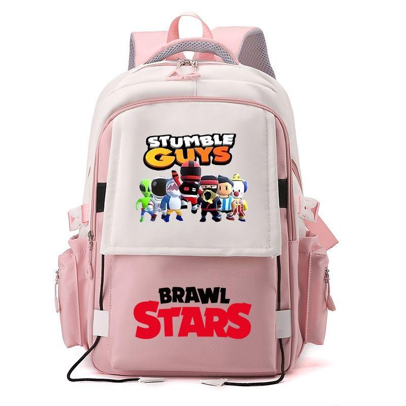 Large Capacity Schoolbag with Shoulder Strap; Student Three-piece Pencil Case Set
