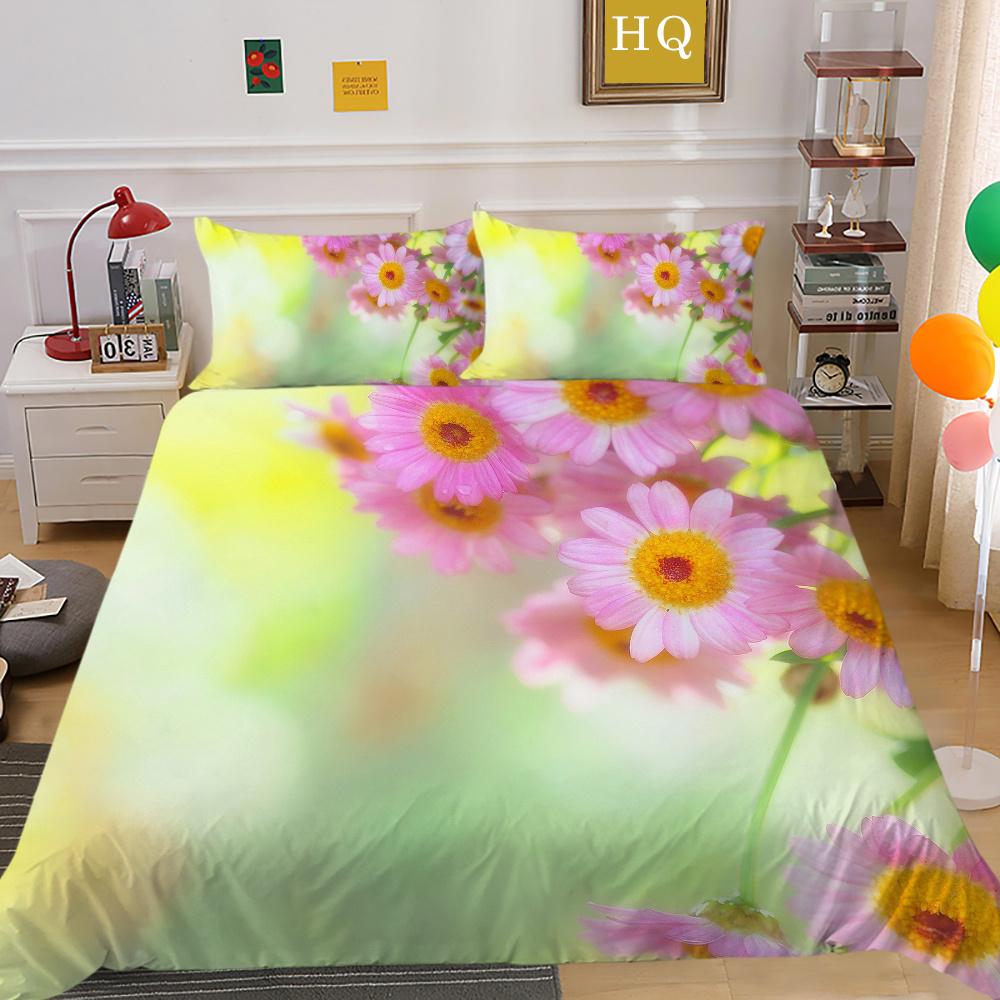 Blumen Bedruckter Bettwäschebezug Twin Size Polyester Tagesdecken Frau Luxus Hochwertige Heimbettwäsche