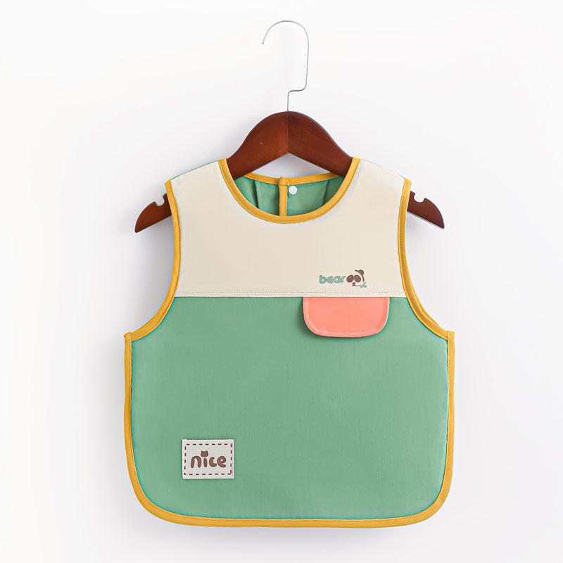 Waterproof Baby Bibs: Sleeveless, Anti-Stain, Solid Food Cartoon Coveralls for Infants and Toddlers