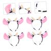 Kuh Stirnband Tier 4 Stück Kuh Hut Stirnband Kinder Maskerade Erwachsene Party Kostüm Zubehör Set Lustige Kuh [Beaupretty]