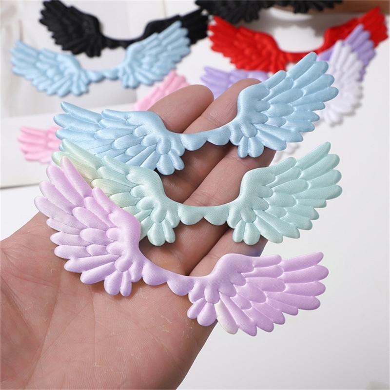 10Pcs Fabric Wing Charm Embossed Fabric Wing Appliques For Handmade Art Craft Home Decoration Clothing Sewing Craft