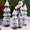 4Pcs Christmas Tree Decorations Desktop Pine Trees Snow Miniature Xmas Holiday Tabletop Decor Party Supplies Miniature Trees