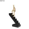 Gold-plating Climber Character Resins Sculpture Creative Climbing Ladder Figure Statue Ornaments Desk Decoration Figures Crafts
