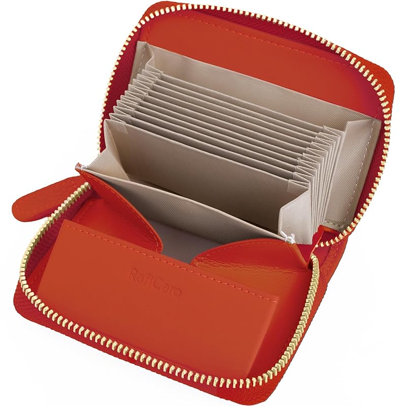 

[RafiCaro] mini wallet Bills don t break wallet ladies men s bifold wallet large capacity Bellows card case box type coin purse YKK zipper cowhide