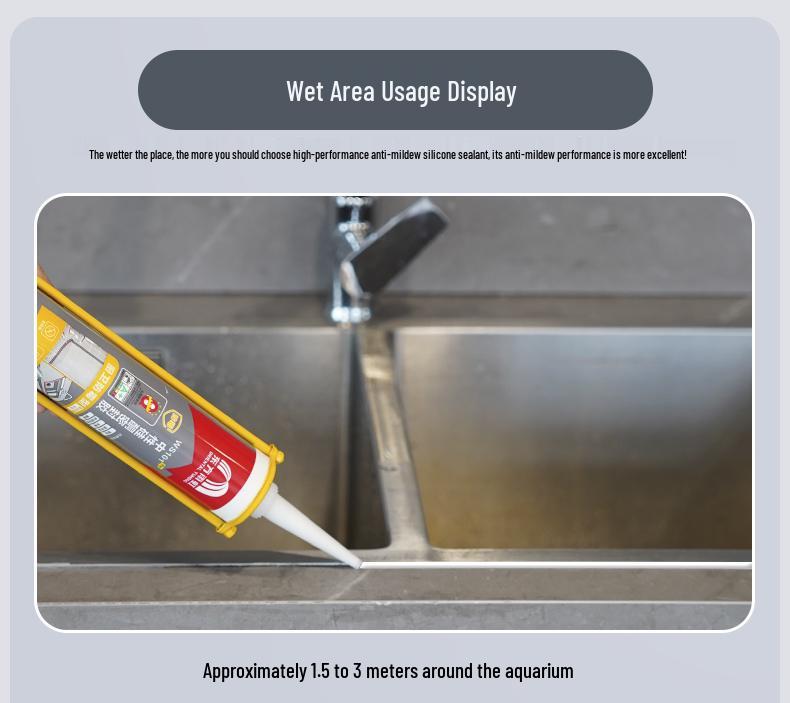 Yuhong Transparent Anti-Mold Waterproof Silicone Sealant for Kitchen, Bathroom, Window, Door, and Toilet.
