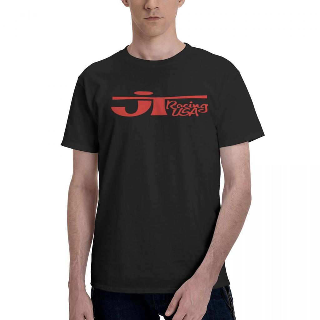 JT Racing Red Logo 100 Cotton Casual Breathable Confortable Manga Mens Designer Clothes T Shirt Men