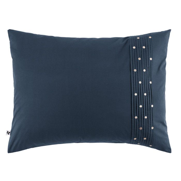 "Agathe" Pillowcase In All Sizes with Religious Folds and Embroidered Polka Dots - Mature Agathe - 50 X 70 Cm