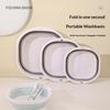 3Pcs Foldable Washbasin Dormitory Student Washbasin Portable Travel Plastic Compression Basin Folding Water Basin Household
