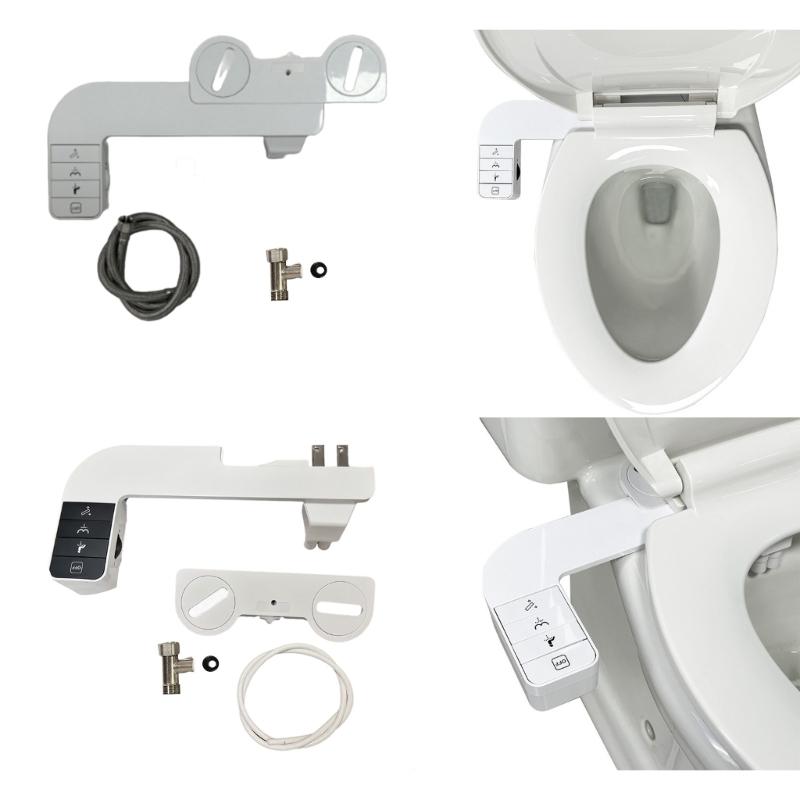 Thin Without Electric Bidet Attachment with Cleaning Double Nozzle and Side Arm Control for Personalize Hygienes