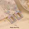 Minimalist Water Drop & Trapezoid Square Earrings - Retro Studs for Women