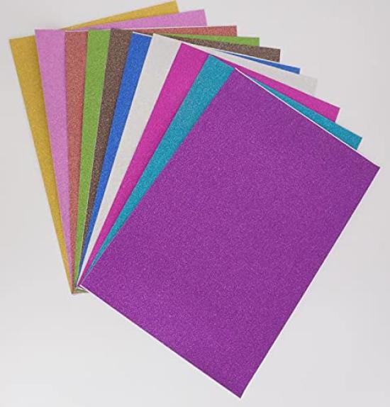 Glitter Sheets for Jumbo Sticker A4 Size Fans, 10-Color Set, Type, (Glitter Sheets)