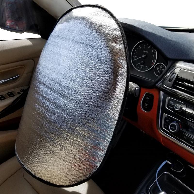 Steering Wheel Sun Shade Cover Steering Wheel Cover Sun Shade Anti Heat Aluminum Foil Steering Wheel Covers 44cmx50cm for Cars