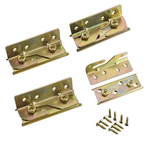 

YFFSFDC Bed Rail Brackets, 4-Piece Set, Bed Hinge, Bed Rail Bracket, Screw Mount, Snap Connector, Bed Rail Hooks for Wood Furniture (Screws Included)