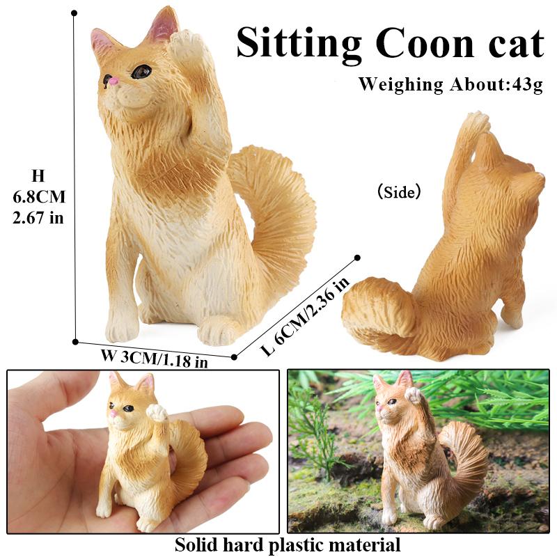 Oenux Cat Model Siamese Devon Rex Sphynx Ragdoll Persian Action Figure Cat Kitty Bobtails Figurine Cute Decoration Kids Toy Gift