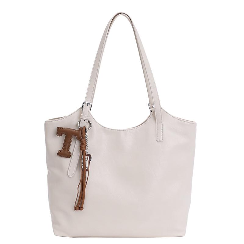 Sewing Thread Casual Pu Zipper Large Capacity Sweet Shoulder Bags for Women Persality Stylish Design Commute Style Tote Bags бежевый 3590₽