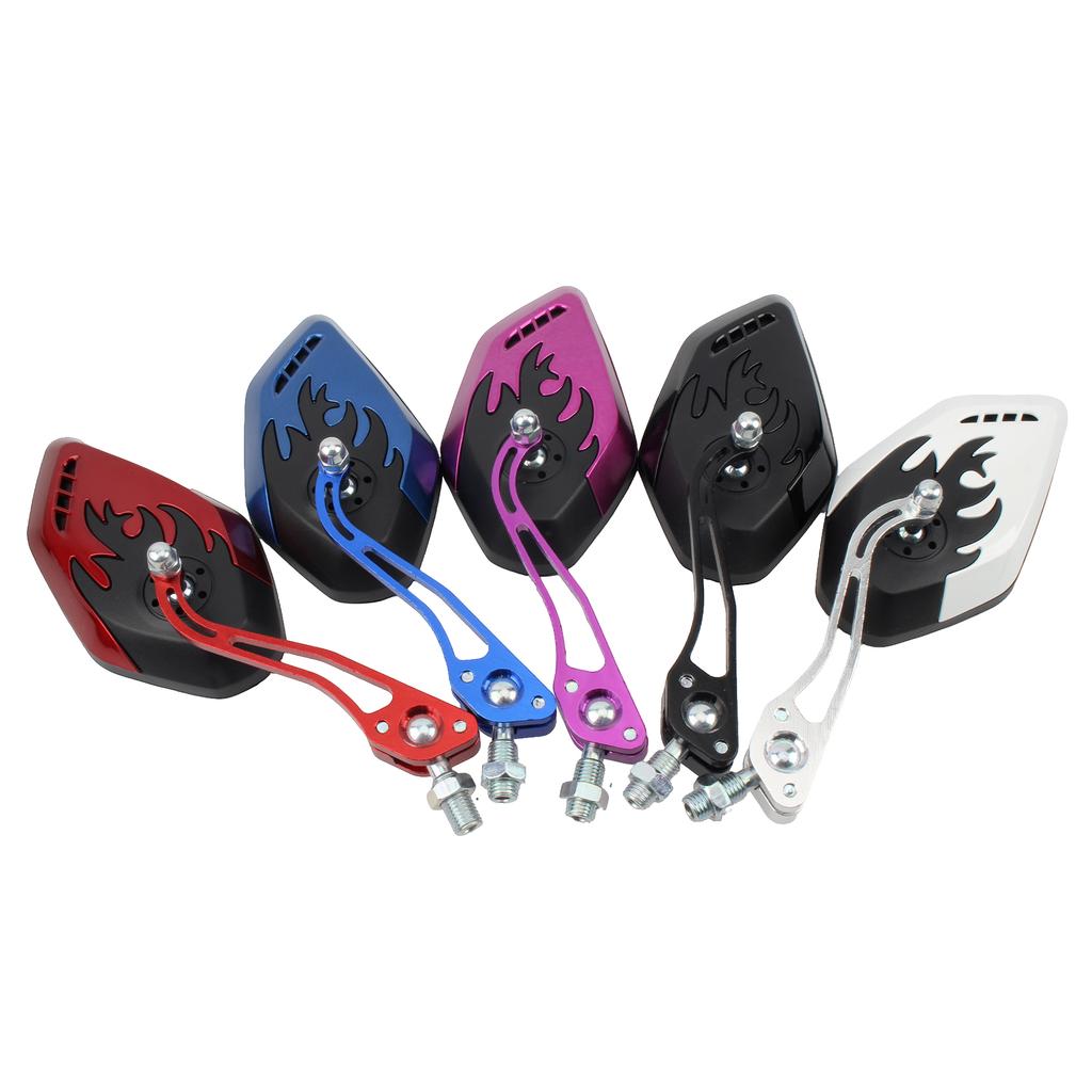 Motorradlenker Rückspiegel Flamme Für Honda Kawasaki Harley Yamaha BMW Universal Pit Dirt Bike Motocross Zubehör