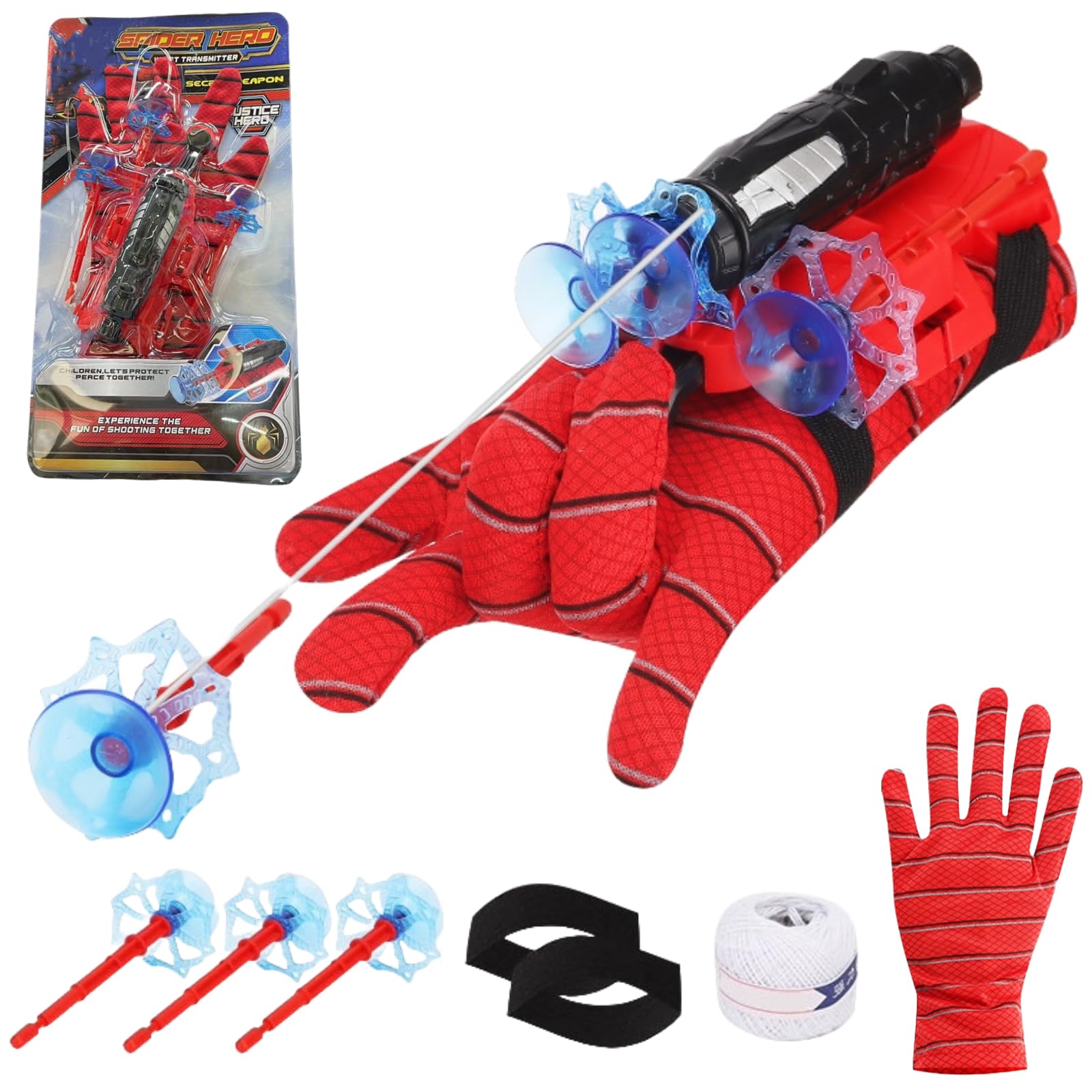 

GRHONC Игрушка-паутина, стреляющая нитью, с присоской и пусковым устройством для детей, присоска, курок, веревка, (Паучий лаунчер)