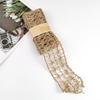 Flower Pattern DIY Scrapbook Crafts Home Ornament Gift Box Decor Woven Burlap Roll Jute Ribbon Hemp Rope Wedding Party Supplies
