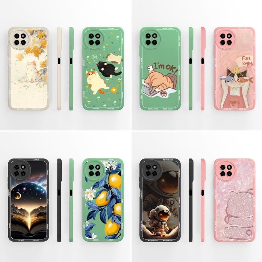 For Itel S23 S24 S25 P55 P65 A70 A80 Lovely Cat Phone Cover Camera Protection Soft Liquid Silicone High Quality Anti Fingerprint Case For Itel Housing