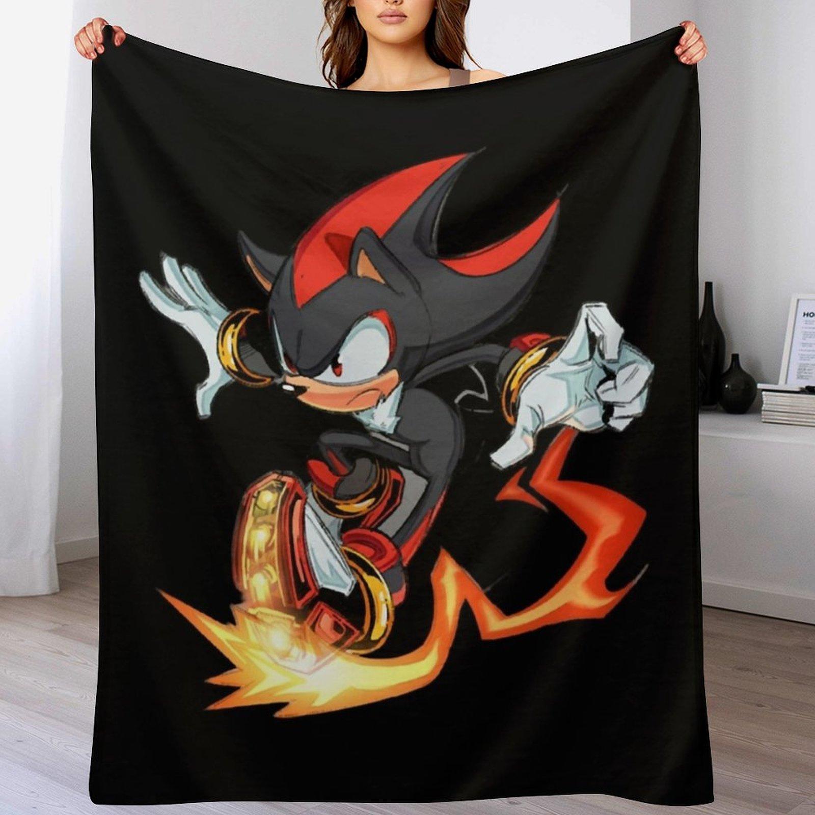 Shadow the hedgehog Fire Throw Blanket for winter Loose Stuffeds Blankets 102x76cm(40x30in)