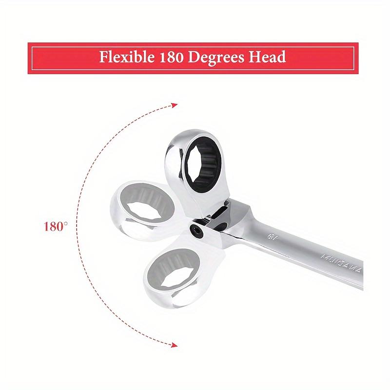 12pcs Elbow Ratchet Wrench Set, CR-V Steel, Metric 8-19mm, Quick-Release, Mechanical Operation, with Portable Toolbox for Versatile Tightening