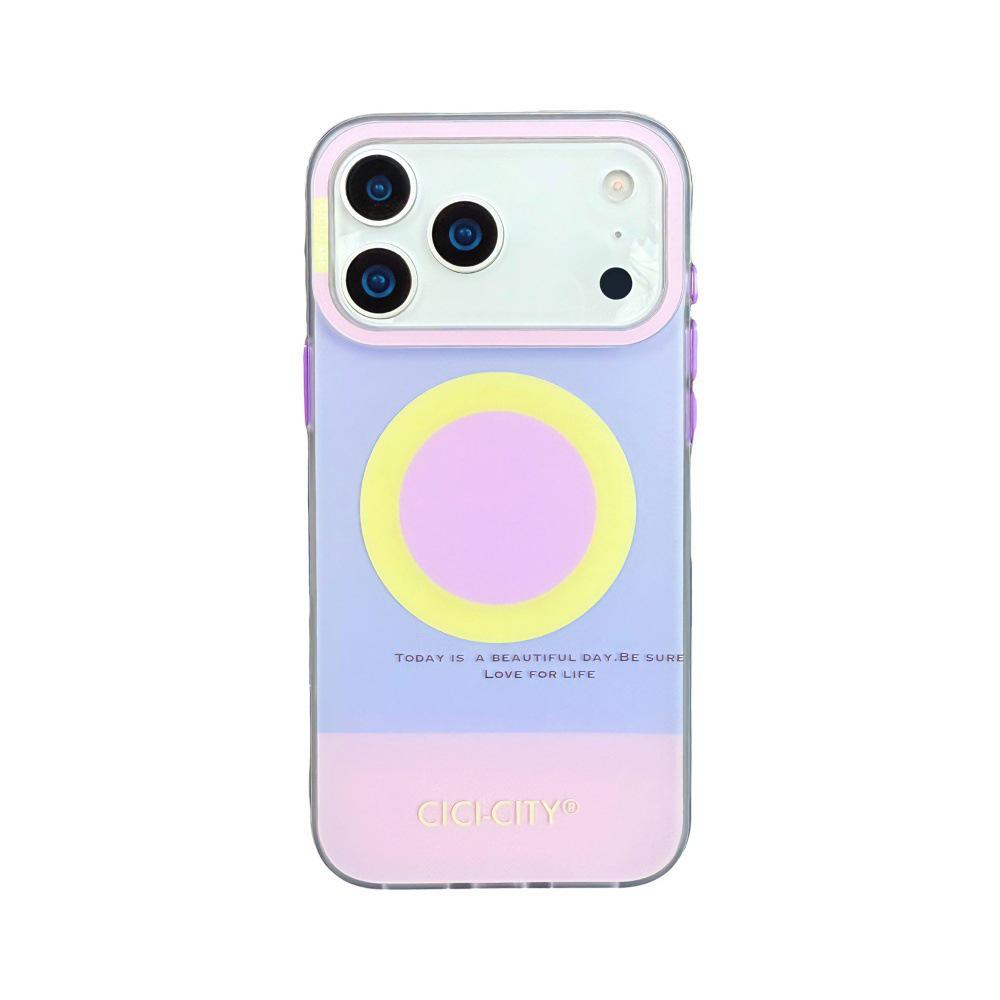 Simple Fresh Magnetic Contrast Color Case for iPhone 17 Pro Max, 16, 15, 14 - New Couple's Model