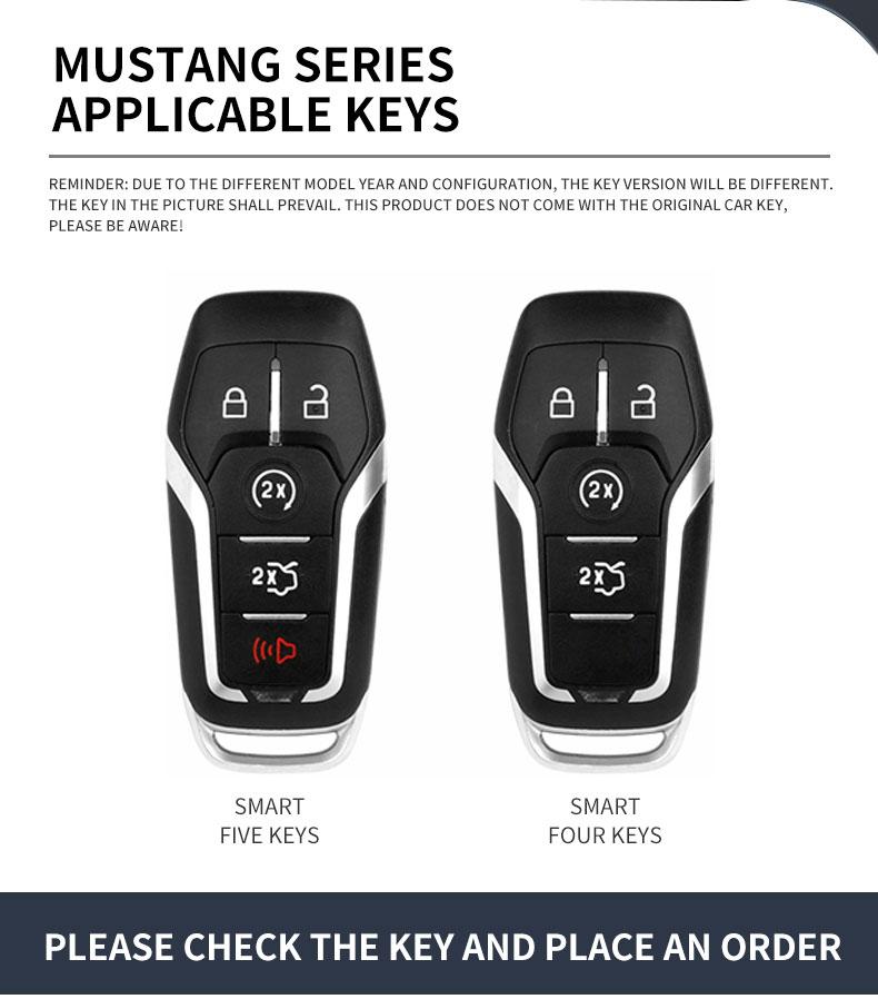Zinc Alloy Leather Car Key Fob Case For Ford Mustang  Fusion Explorer Mustang Edge F-150 Keyless Key Fob Accessories