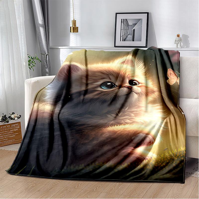 29 Stil Cartoon Niedliche Glückskatze, Perserkatze, Ragdoll Decke, Weiche Überwurfdecke für Zuhause Schlafzimmer Bett Sofa Überwurfdecke Kinder