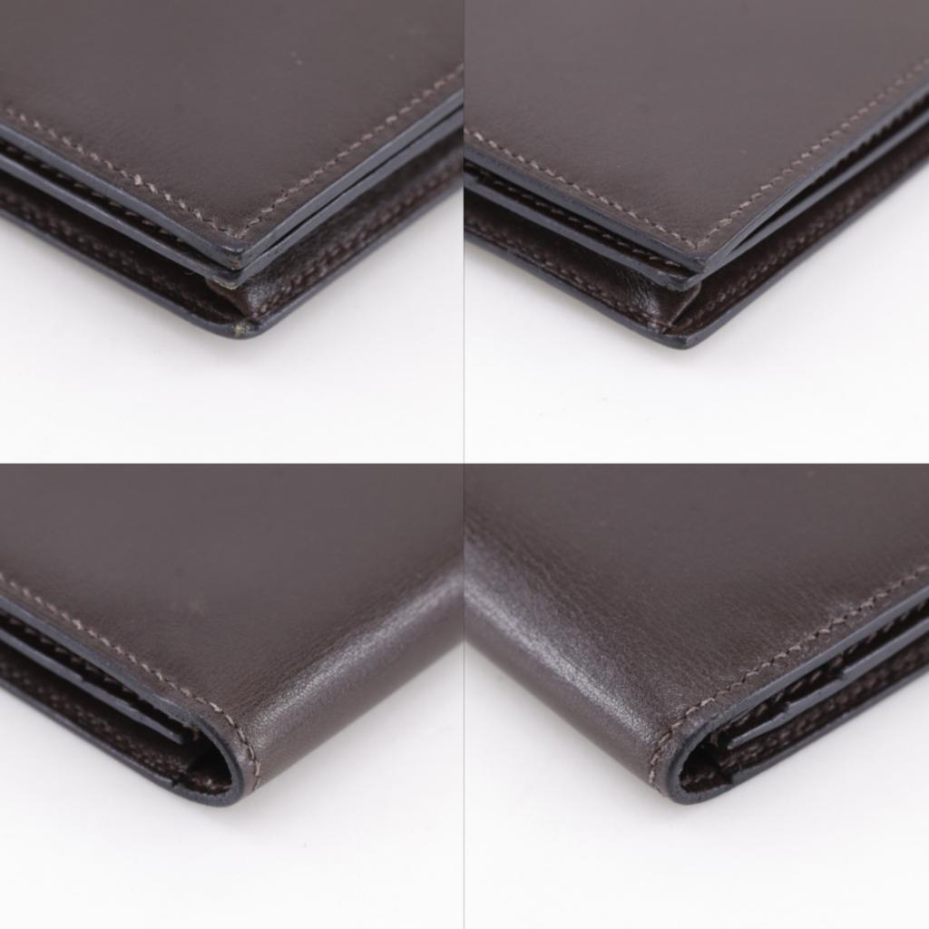 Hermes Beansufla Purse Brown/SilverHardware Box Carf Unisex Used