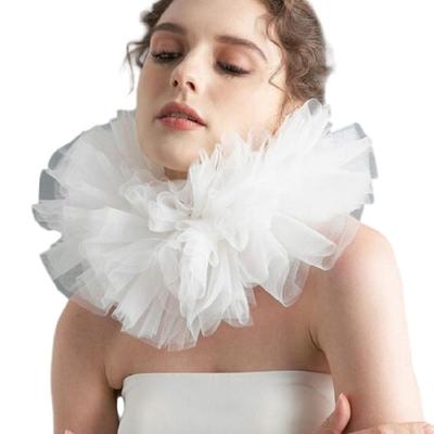 Lightweight Multilayer Mesh Faux Collar Renaissances Layering Ruffled Neck Ruff Scarf Clown Choker for Halloween Party
