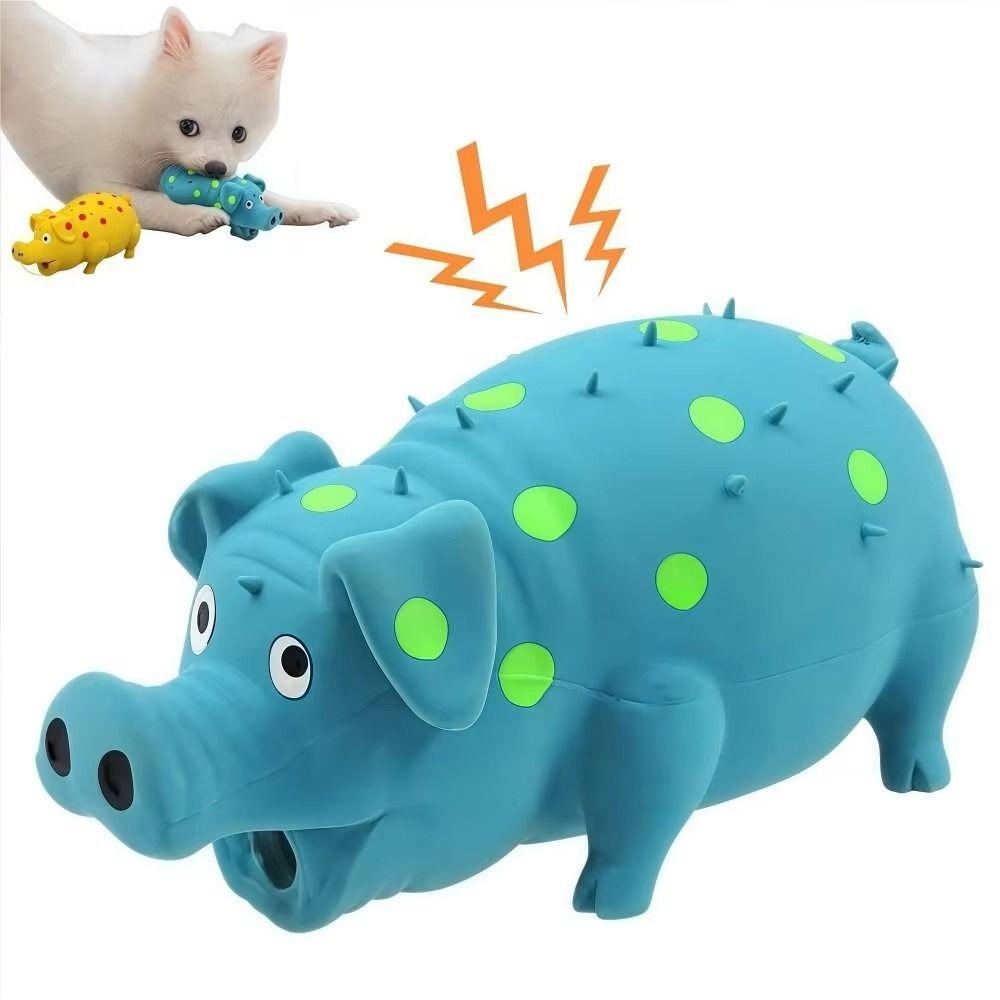 Teeth Grinding Latex Dog Squeaky Interactive Soft Spotted Pig Dog Durable Grunt Sound Squeaky Pig Dog Pets Playing