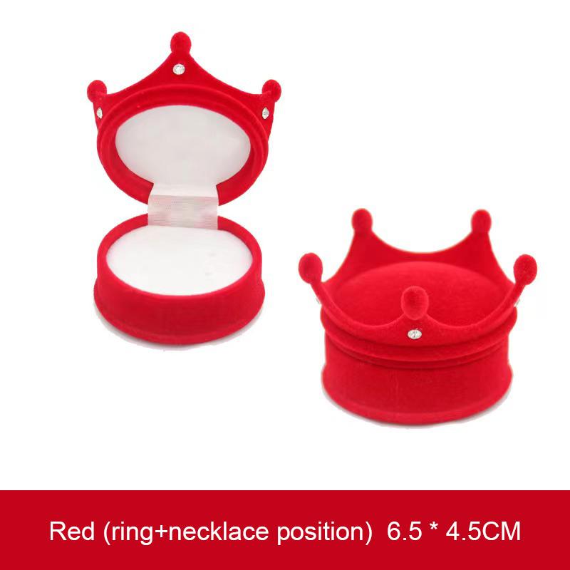 Velvet Jewelry Box Organizer Cute Wedding Ring Box Crown Storage Case Earring Necklace Display Packaging Gift Accessories