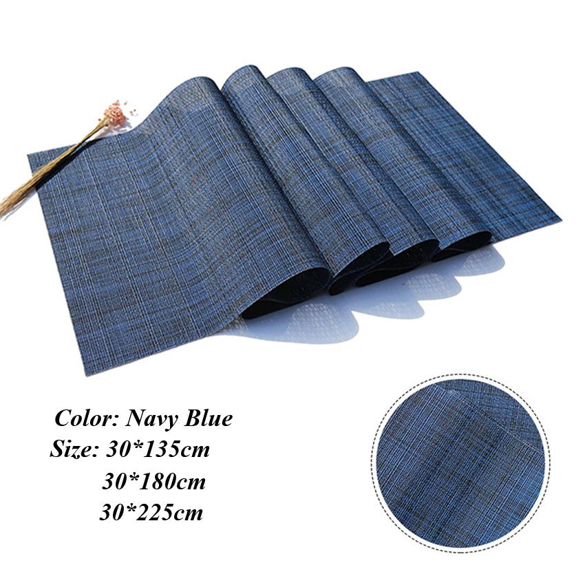 PVC Waterproof Table Runner Weave Non-slip Pad Placemat for Home Kitchen Dining Table Mat Party Decororation camino de mesa