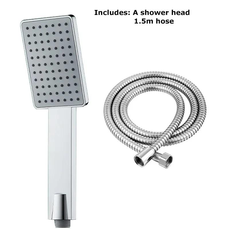 Square Shower Head With Enlarged Water Outlet Shower Bathroom Thickened Super Pressurized and Shatter-resistant Shower Head Set