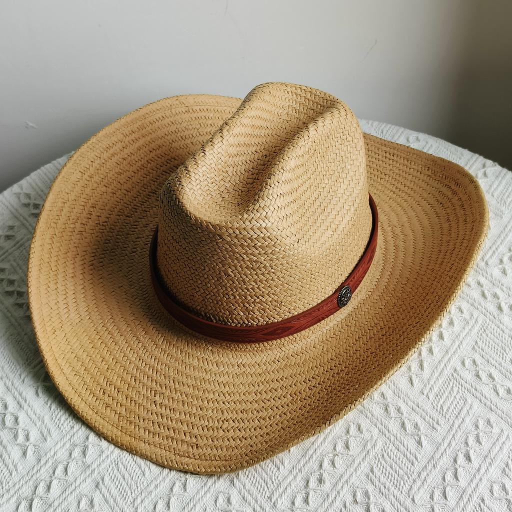 Westerse Cowboy Strooien Hoed dames Mode Grote rand cowboyhoed basin buiten reizen zonbescherming strooien hoed sombrero vaquero