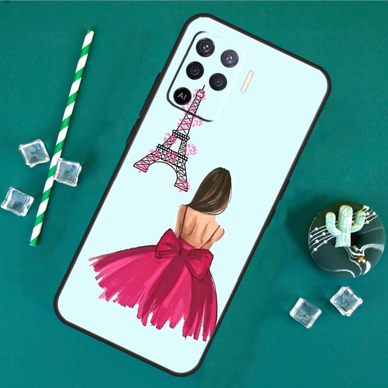 City Fashion Girl Phone Case For Oppo A18 A38 A58 A78 A98 A40 A60 A80 A91 A15 A17 A74 A94 A54 A57S A16 A76 A96