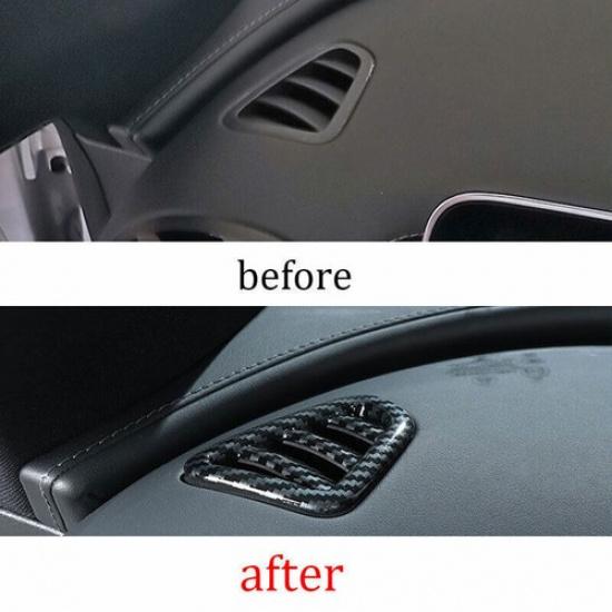Dashboard Side Outlet Vent Carbon Fiber Cover Trim -23 Fit For Benz C-Class