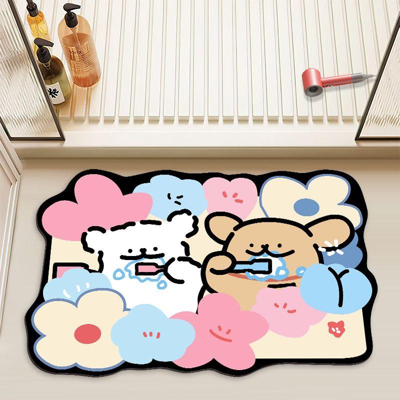 Bathroom Floor Mat Soft Diatom Mud Water Absorption Quick Drying Toilet Door Non-slip Foot Mat Toilet Floor Mat